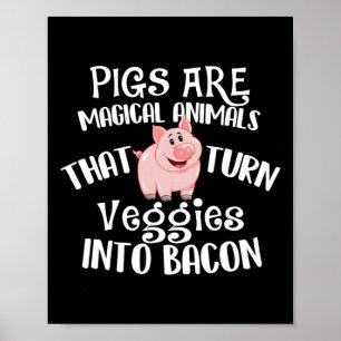 Poster Les Cochons Sont Des Animaux Magiques - Bycon Love