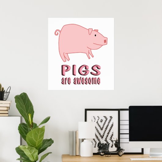 Poster Les cochons sont géniaux (Bureau à domicile)