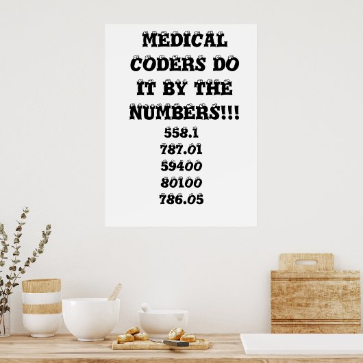 Poster LES CODERS Médicales LE FONT PAR LES NUMÉROS ! ! ! (Cuisine)