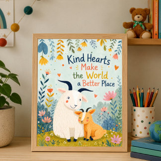Poster Les cœurs gentils rendent le monde meilleur petits