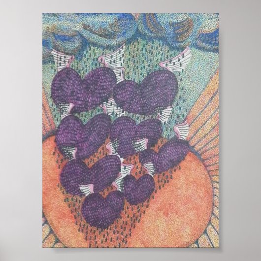 Poster les coeurs s'envolent d'un art très unique (Devant)