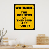 Poster Les Coins De Ce Panneau Sont Pointus ~ Parodie (Cuisine)