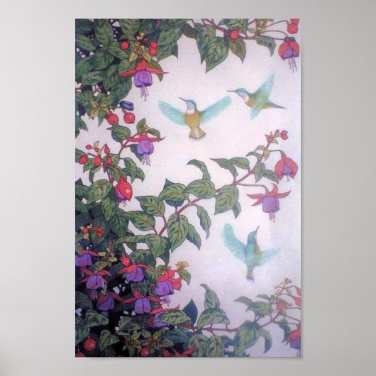 Poster Les colibris au printemps (Devant)