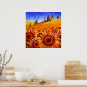 Poster Les collines de tournesol toscane (Cuisine)