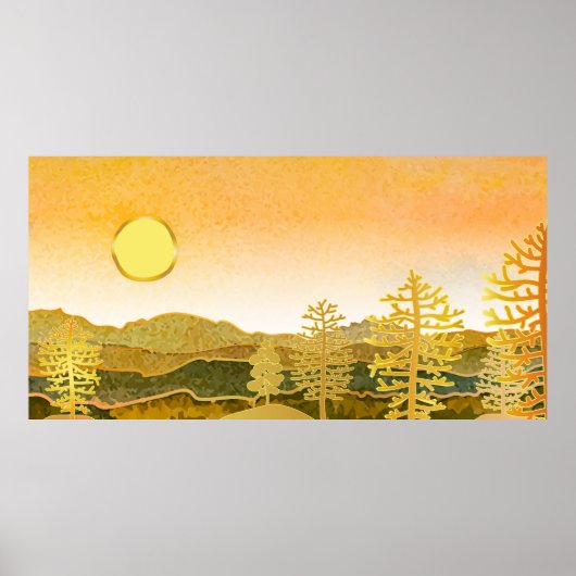 Poster Les collines paysagères Abstraites (Devant)