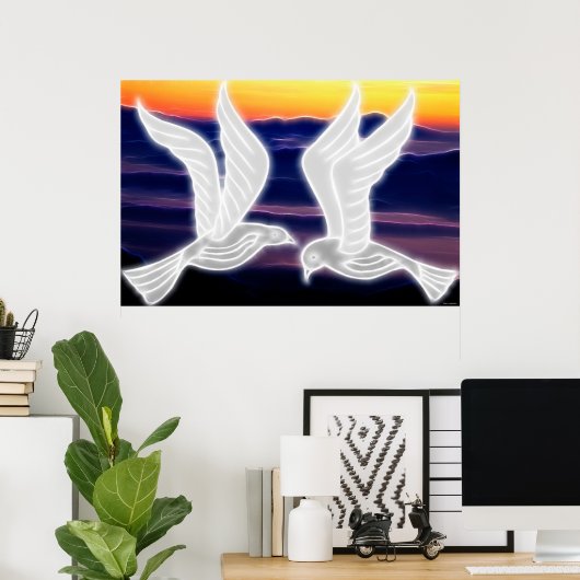 Poster Les colombes (Bureau à domicile)