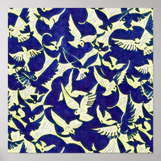 Poster Les colombes en vol