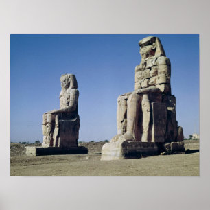Poster Les colosses de Memnon, statues d'Amenhotep