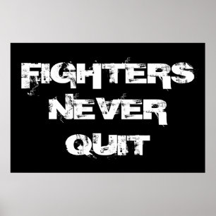 Poster Les Combattants N'Arrêtent Jamais La Boxe Inspirat