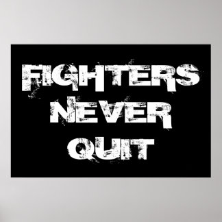 Poster Les Combattants N'Arrêtent Jamais La Boxe Inspirat