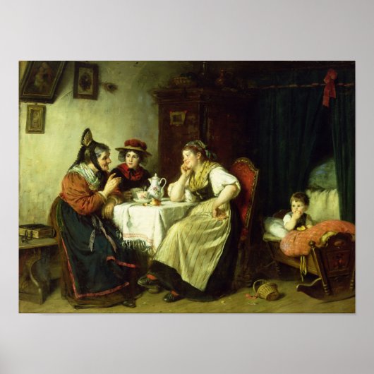 Poster Les commérages, 1887 (Devant)