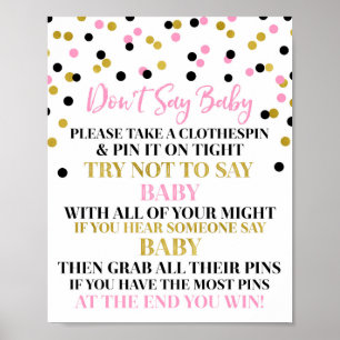 Poster Les confettis roses noirs d'or n'indiquent pas le