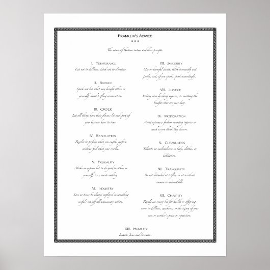 Poster Les conseils de Franklin (Devant)