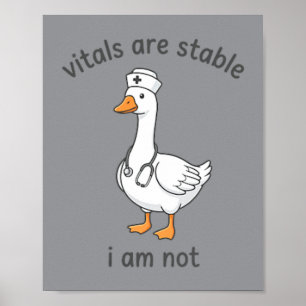 Poster Les constantes vitales sont stables Pas drôle Oie