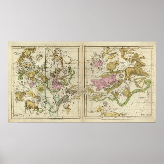 Poster Les constellations d'avril à septembre (Devant)