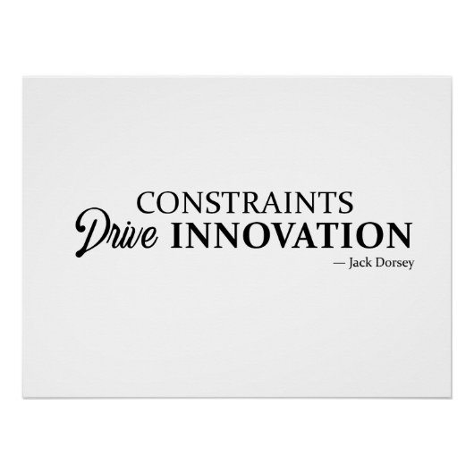 Poster les contraintes poussent à l'innovation (Devant)