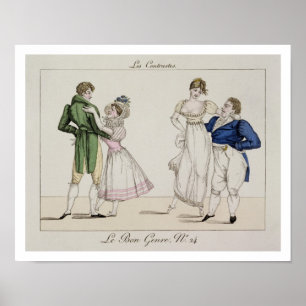 Poster Les contrastes, assiette 24 du Bon Genre, 1811