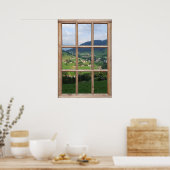 Poster Les contreforts alpins vue depuis une fenêtre (Cuisine)