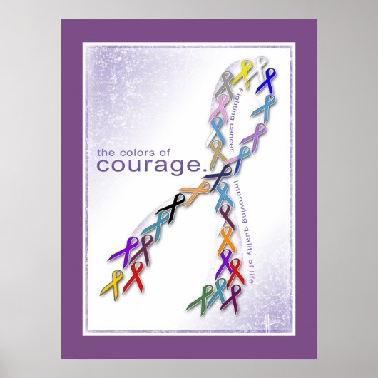 Poster Les couleurs du courage Les rubans de sensibilisat (Devant)