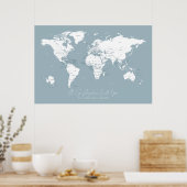 Poster Les couples voyagent dans le monde Carte d'où nous (Cuisine)