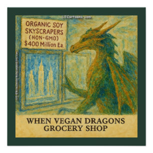 Poster Les courses drôles d'épicerie végane de Rick Londo
