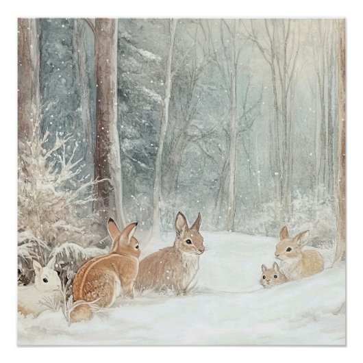 Poster Les Créatures Des Bois Les Lapins (Devant)