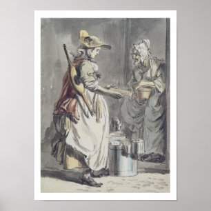 Poster Les Cris de Londres : une laitière, vers 1759 (plu