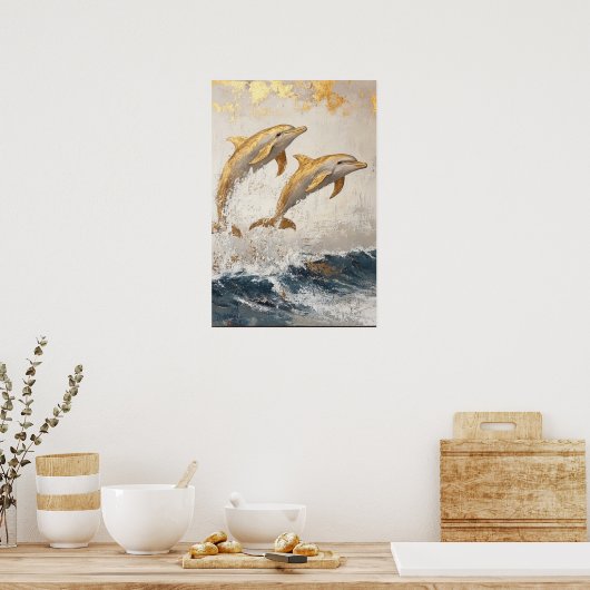 Poster Les dauphins dans l'océan (Cuisine)