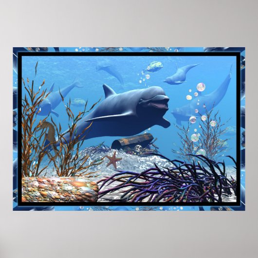 Poster Les dauphins et le coffre au trésor (Devant)