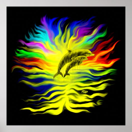 Poster Les dauphins sous le soleil (Devant)