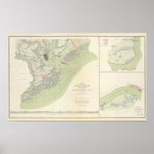 Poster Les défenses de Charleston, champ de bataille de