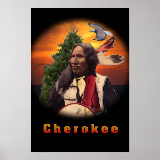Poster Les dessins des indiens Cherokee (Devant)