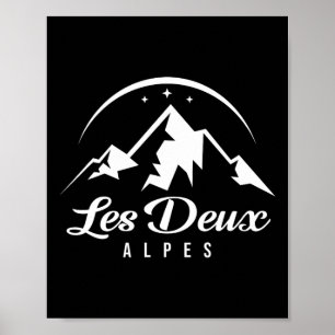 Poster Les Deux Alpes France Station de ski Ski Snowboard