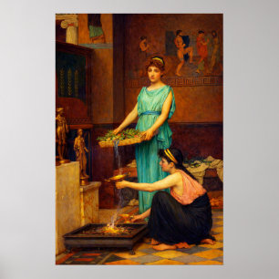 Poster Les Dieux Domestiques par John William Waterhouse