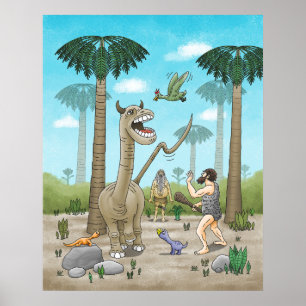 Poster Les dinosaures rencontrent l'âge de pierre