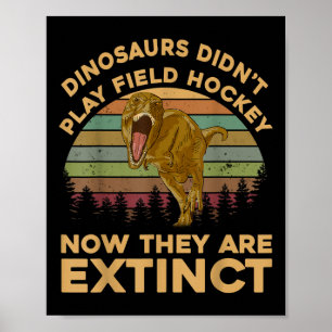 Poster Les dinosaures T Rex ne jouaient pas au hockey sur