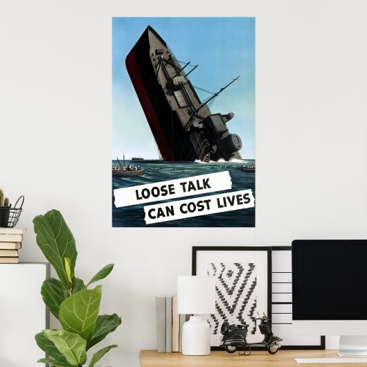 Poster Les discours perdus peuvent coûter des vies (Bureau à domicile)