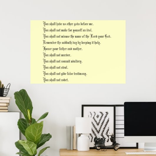 Poster Les dix commandements (Bureau à domicile)