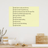 Poster Les dix commandements (Cuisine)