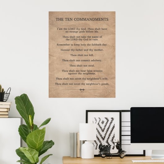 Poster Les dix commandements (Bureau à domicile)