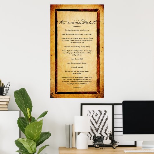 Poster Les dix commandements (Bureau à domicile)