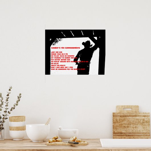 Poster Les dix commandements de Cowboy (Cuisine)