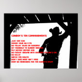 Poster Les dix commandements de Cowboy (Devant)