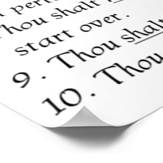 Poster Les dix commandements de la thérapie (Coin)