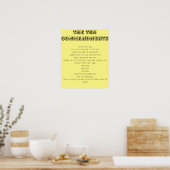 Poster Les dix commandements en hébreu (Cuisine)
