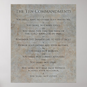 Poster Les Dix Commandements En Pierre