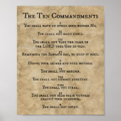 Poster Les Dix Commandements Imprimer Presse sur Parchemi (Devant)