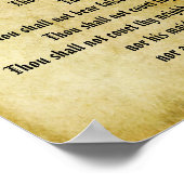 Poster Les Dix Commandements Parchemin Faux Vintage (Coin)