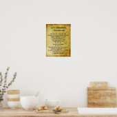 Poster Les Dix Commandements Parchemin Faux Vintage (Cuisine)