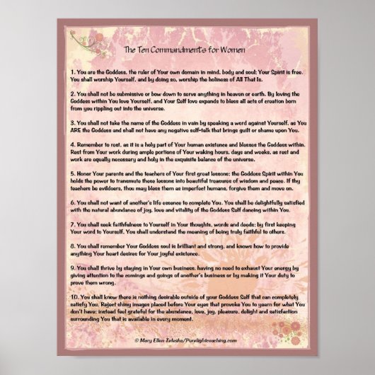 Poster Les dix commandements pour les femmes (Devant)